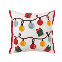 housse de Coussin de noël guirlande brodée 6