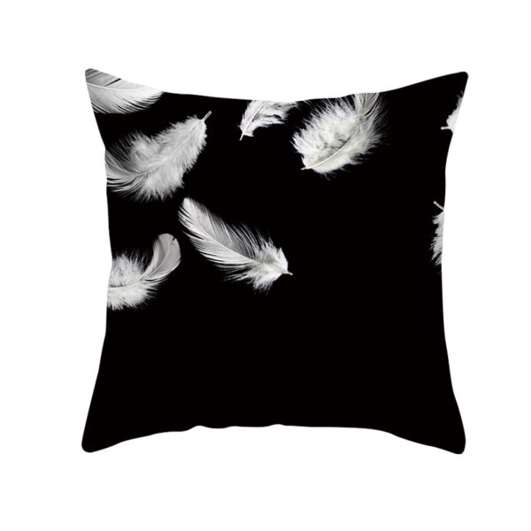 Housse de coussin jungle palmeraie noir et blanc Housse de coussin jungle palmeraie noir et blanc 2