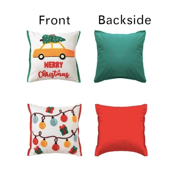 housse de Coussin de noël guirlande brodée 5