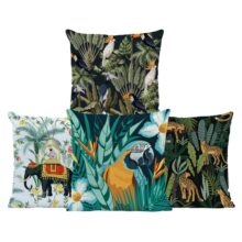 Housse de coussin coco jungle tigre tropical Housse de coussin coco jungle tigre tropical 1
