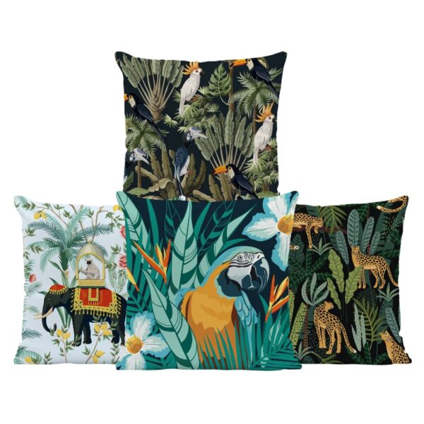 Housse de coussin coco jungle tigre tropical Housse de coussin coco jungle tigre tropical 1
