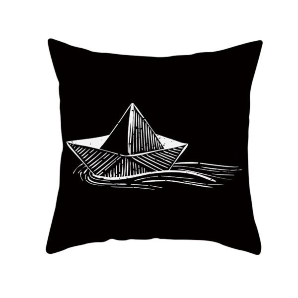 Housse de coussin jungle palmeraie noir et blanc Housse de coussin jungle palmeraie noir et blanc 5