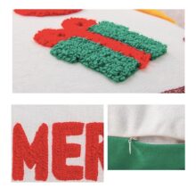 housse de Coussin de noël guirlande brodée 4