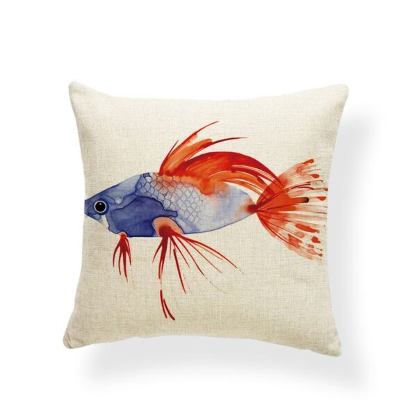 Housse de coussin bord de mer marin pécheur  3