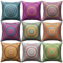 Housse de coussin Mandala cercle de couleur 2