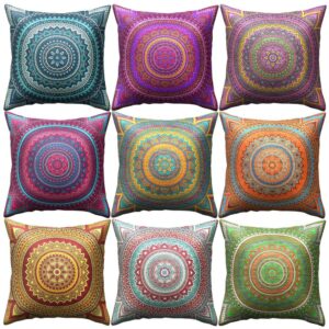 Housse de coussin Mandala cercle de couleur Housse de coussin Mandala cercle de couleur 2