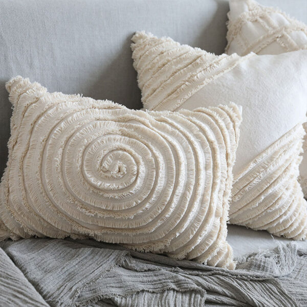 Housse de coussin cercle naturel boho 2