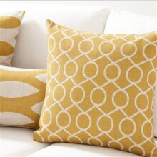 Housse de coussin scandinave géométrique jaune Housse de coussin scandinave géométrique jaune 5