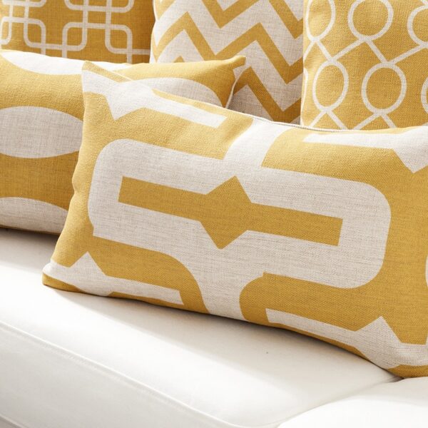 Housse de coussin scandinave géométrique jaune Housse de coussin scandinave géométrique jaune 3