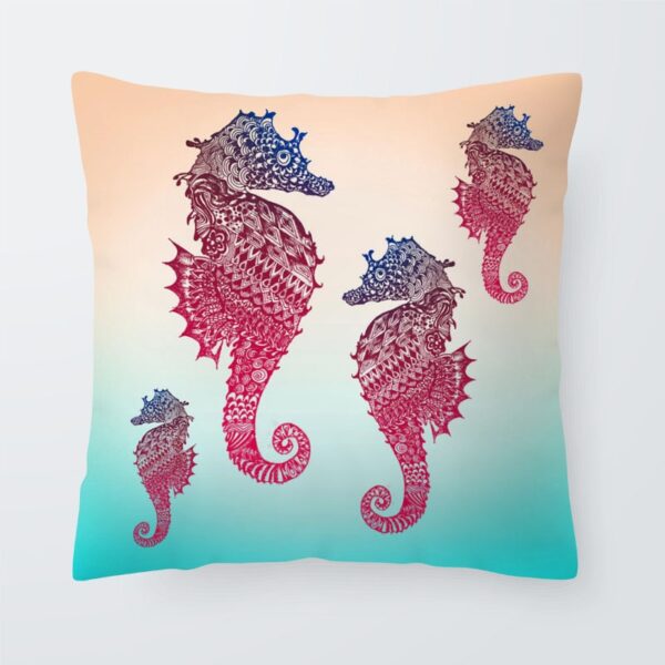Housse de coussin marin hippocampe Housse de coussin marin hippocampe  6