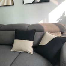 Housse de Coussin moderne noir ivoire Housse de Coussin moderne noir ivoire 3