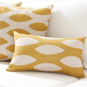 Housse de coussin scandinave géométrique jaune Housse de coussin scandinave géométrique jaune 2