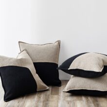 Housse de Coussin moderne noir ivoire Housse de Coussin moderne noir ivoire 2