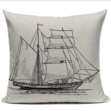 Housse de coussin marin bateau bleu Housse de coussin marin bateau bleu 3
