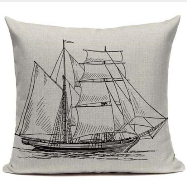 Housse de coussin marin bateau bleu Housse de coussin marin bateau bleu 3