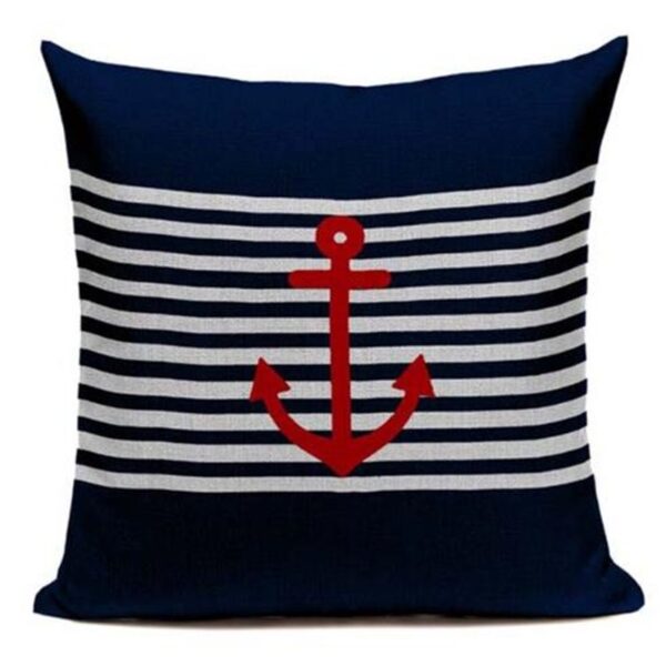 Housse de coussin marin bateau bleu Housse de coussin marin bateau bleu 2
