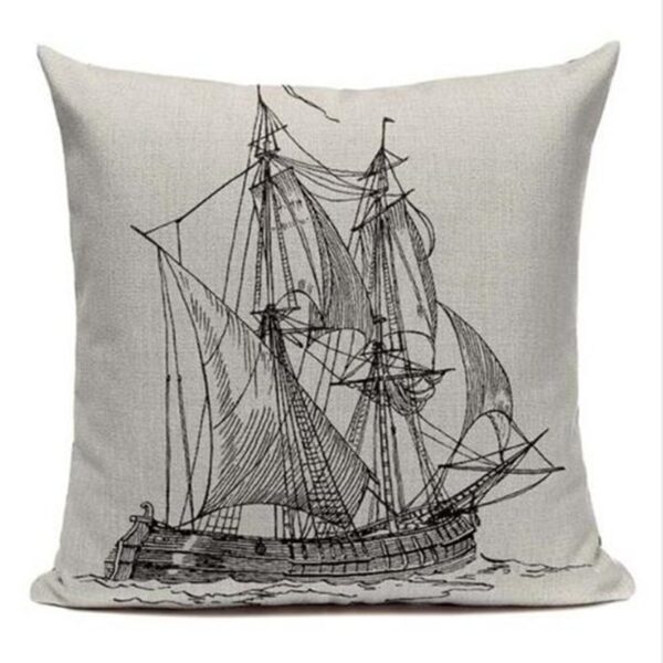 Housse de coussin marin bateau bleu Housse de coussin marin bateau bleu 4