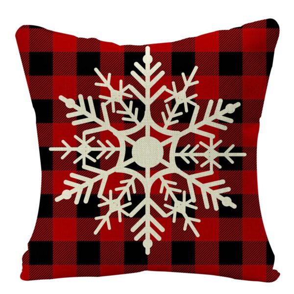 Housse de coussin flocon de Noël et sapin du cerf Housse de coussin flocon de Noël et sapin du cerf 6