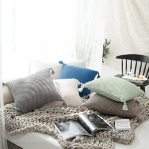 Housse de coussin Modernes Broderie pompon pastel Housse de coussin Modernes Broderie pompon pastel 1