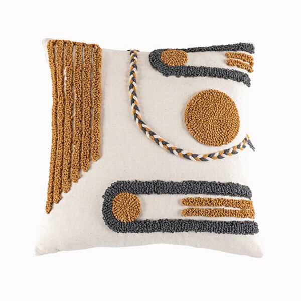 Housse de coussin Boho ligne géométrique Housse de coussin Boho ligne géométrique 7