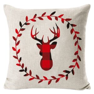 Housse de coussin de Noël la sapin du cerf  1