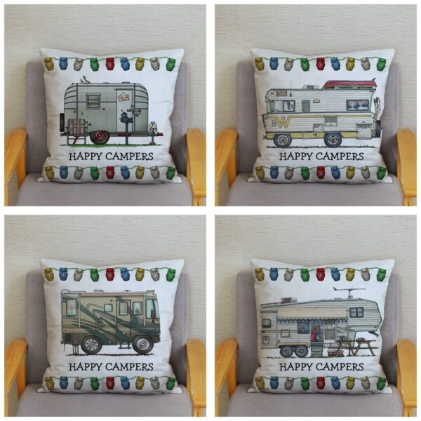 Housse de coussin Drôle road trip camping Housse de coussin Drôle road trip camping 4