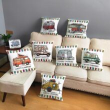 Housse de coussin Drôle road trip camping Housse de coussin Drôle road trip camping 1