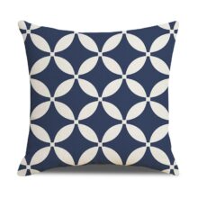 Housse de coussin Scandinave géométrique fleur bleu  5