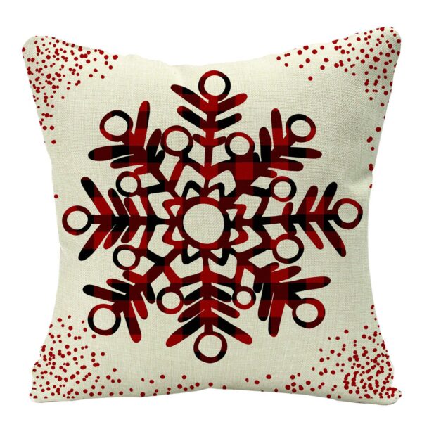 Housse de coussin flocon de Noël et sapin du cerf Housse de coussin flocon de Noël et sapin du cerf 5