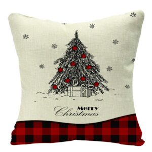Housse de coussin flocon de Noël et sapin du cerf Housse de coussin flocon de Noël et sapin du cerf 1