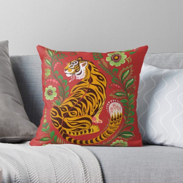 Housse de coussin Tigre Orange