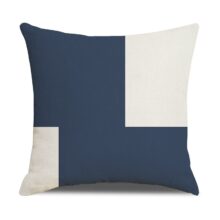 Housse de coussin Scandinave géométrique fleur bleu  4