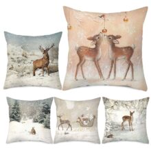 Housse de coussin Noël forêt en neige Housse de coussin Noël forêt en neige 3