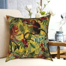 Housse de coussin singe nature tropical Housse de coussin singe nature tropical  3