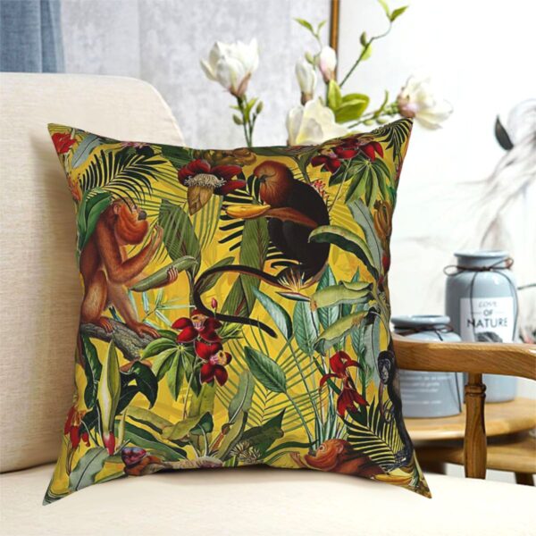 Housse de coussin singe nature tropical Housse de coussin singe nature tropical  3