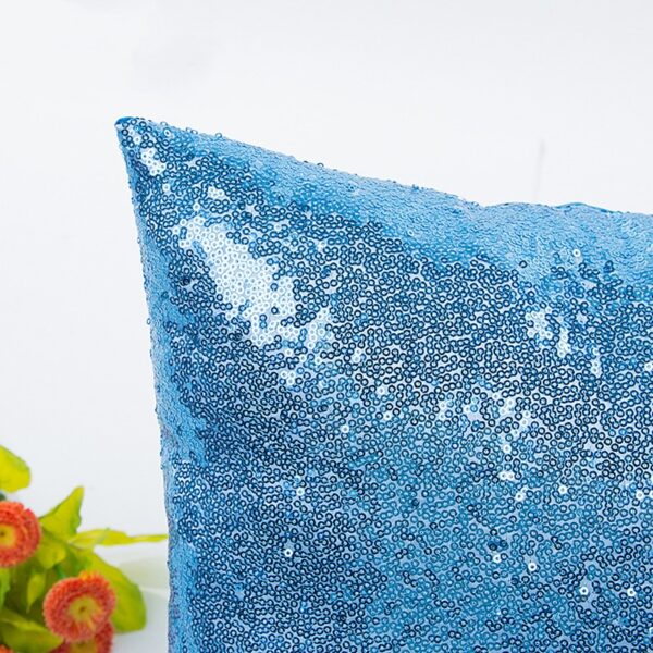 Housse de coussin long brillant en sequin 5