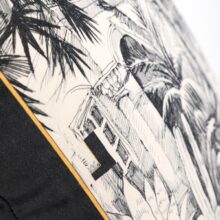 Housse de coussin nature jungle retro noir et blanc 6
