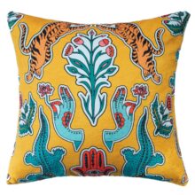Housse de coussin jungle velours tigre et toucan blue lagoon Housse de coussin jungle velours tigre et toucan blue lagoon 4