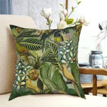 Housse de coussin jungle vintage nature tropical Housse de coussin jungle vintage nature tropical 1