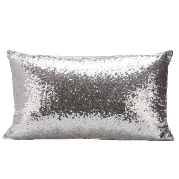 Housse de coussin long brillant en sequin 3