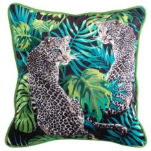 Housse de coussin jungle velours tropical léopard Housse de coussin jungle velours tropical léopard  3