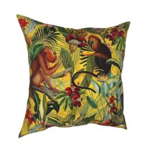 Housse de coussin singe nature tropical Housse de coussin singe nature tropical  1