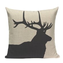 Housse de coussin scandinave cerf et animaux de l'hiver 2