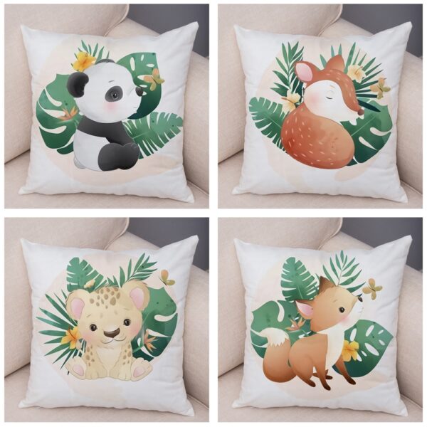 Housse de coussin bébés animaux tropicaux Housse de coussin bébés animaux tropicaux 4