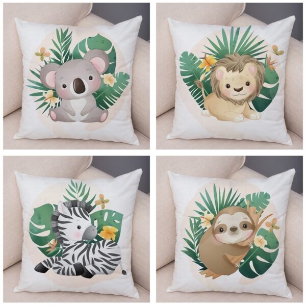 Housse de coussin bébés animaux tropicaux Housse de coussin bébés animaux tropicaux 3