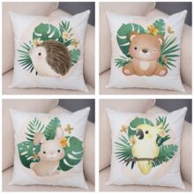 Housse de coussin bébés animaux tropicaux Housse de coussin bébés animaux tropicaux 6