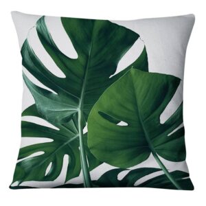 Housse de coussin nature tropical bleu vert 2