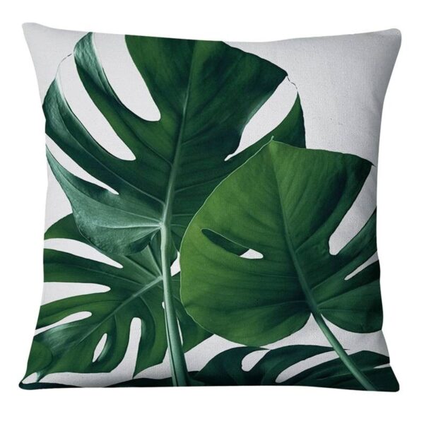 Housse de coussin nature tropical bleu vert Housse de coussin nature tropical bleu vert 2