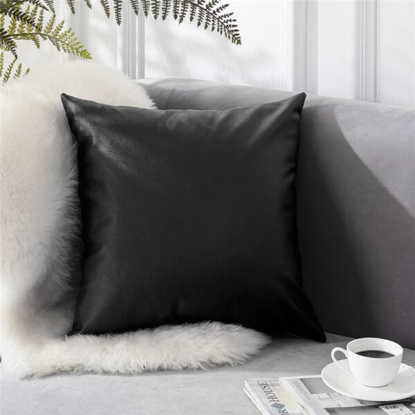 Housse de coussin moderne en cuir imperméable  2