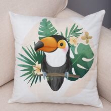 Housse de coussin bébés animaux tropicaux 8